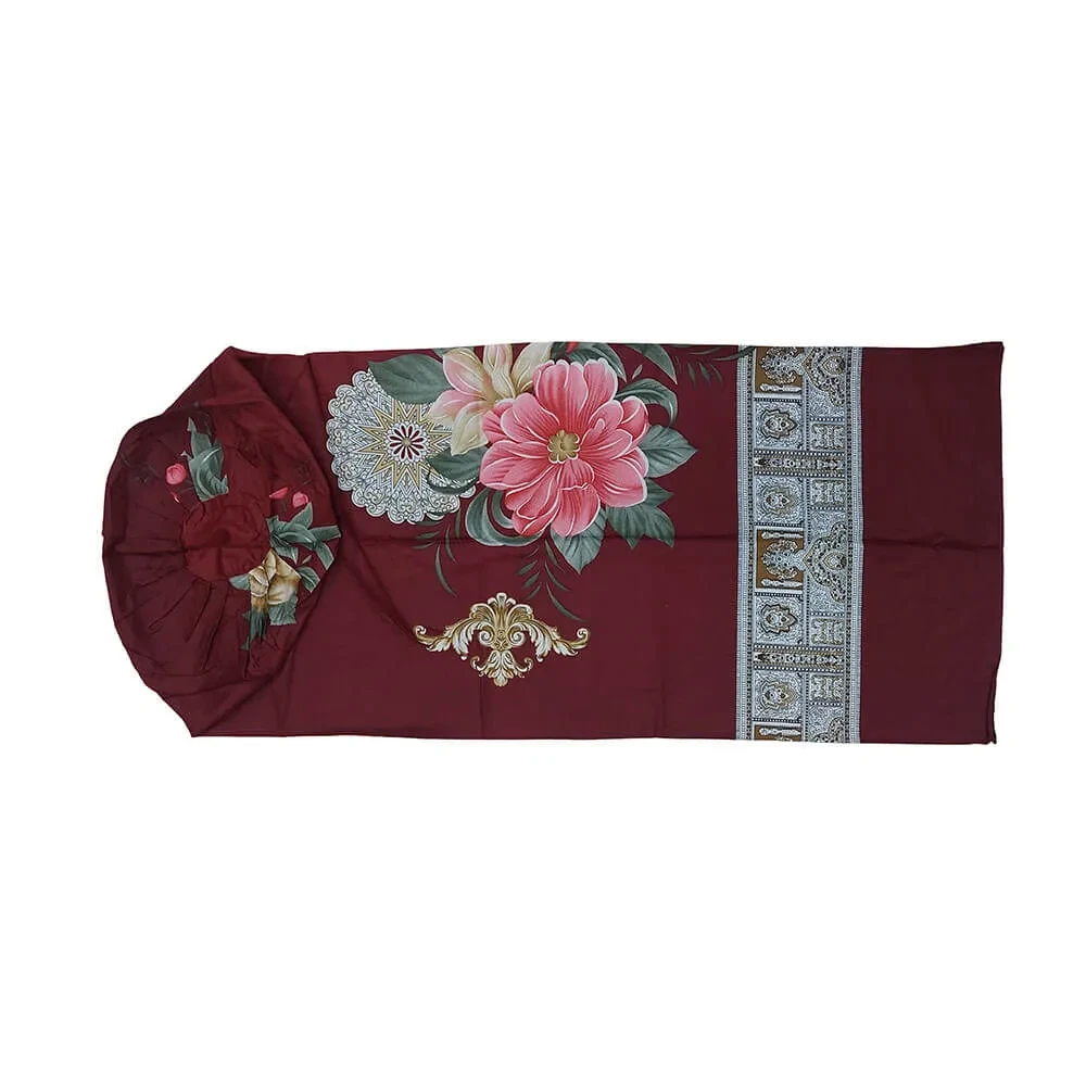 Side pillow cover deep brown flower