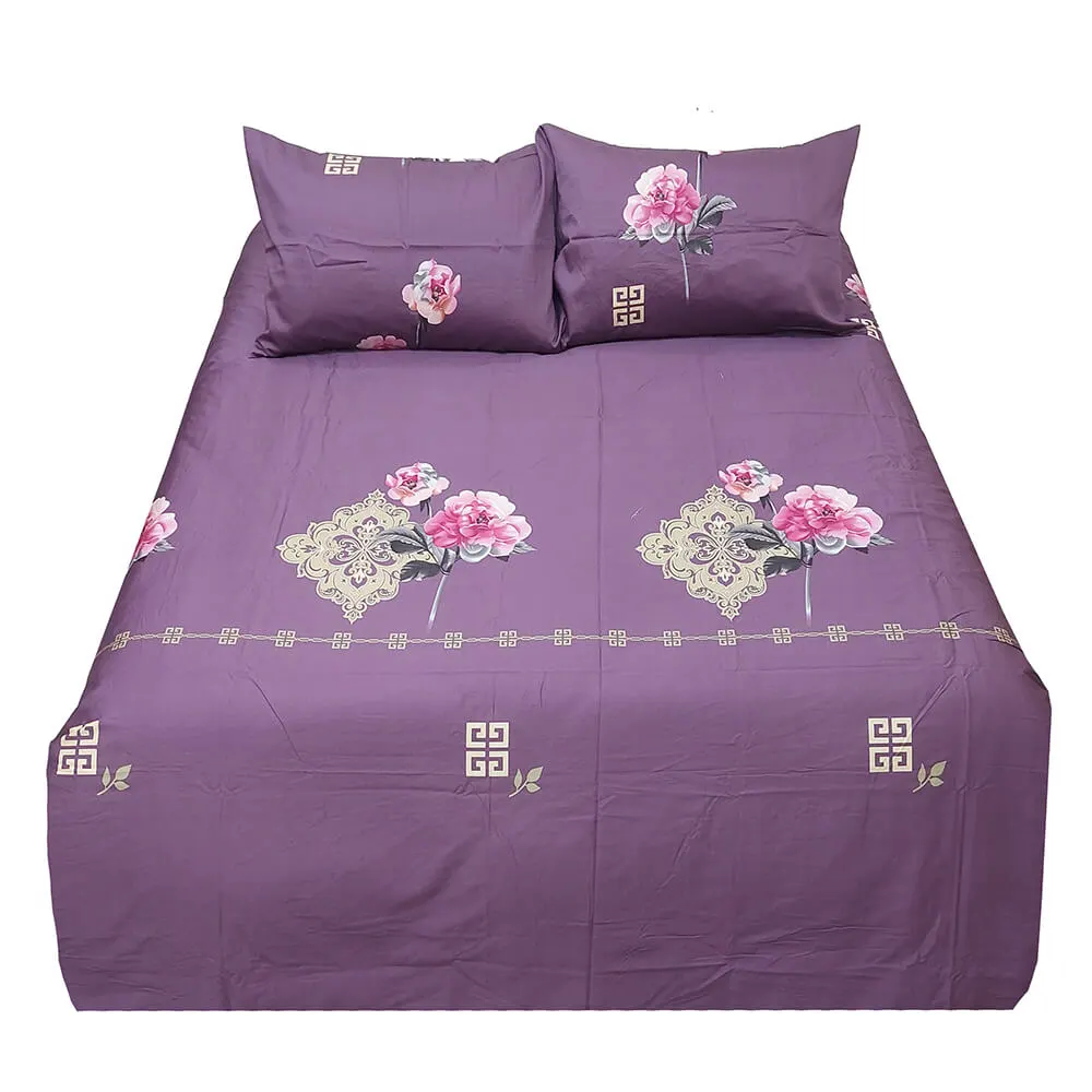 Hometex Rose Purple bed Sheet best bedsheet company in bangladesh