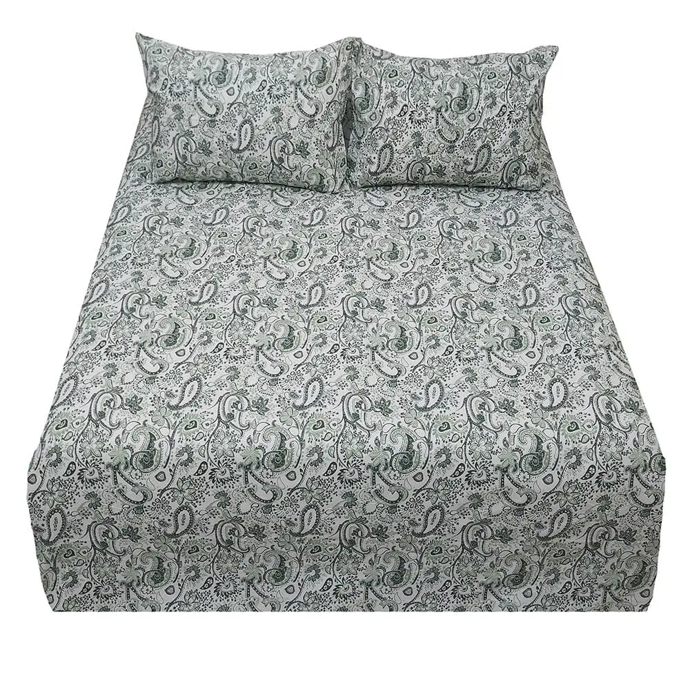 Hometex Kalka Green Bed Sheet Premium Bedding for Luxurious Comfort
