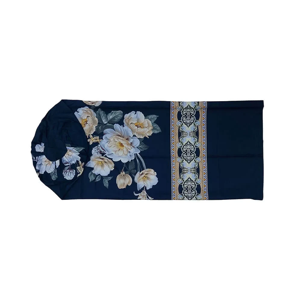 Side pillow cover Deep Blue flower