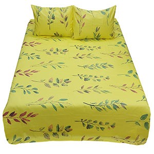 Yellow Leafy Bed Sheet