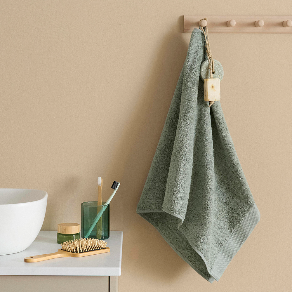 Aqua Gray Luxury Hand Towel